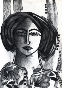 Zohaib Rind, 8 x 12 Inch, Charcoal on Paper, Figurative Painting, AC-ZR-079